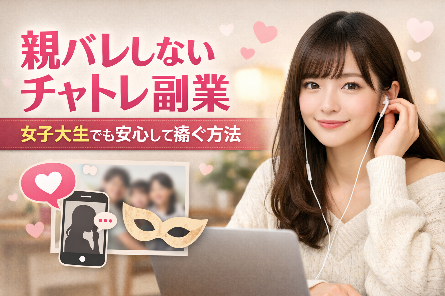 親バレしないチャトレ副業｜女子大生でも安心して稼ぐ方法
